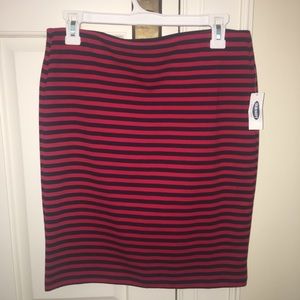 Old Navy pencil skirt - red and navy stripes sz M